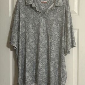 Mens Grand Slam Performance Gray Hawaiian Short Sleeve Polo Shirt XXL